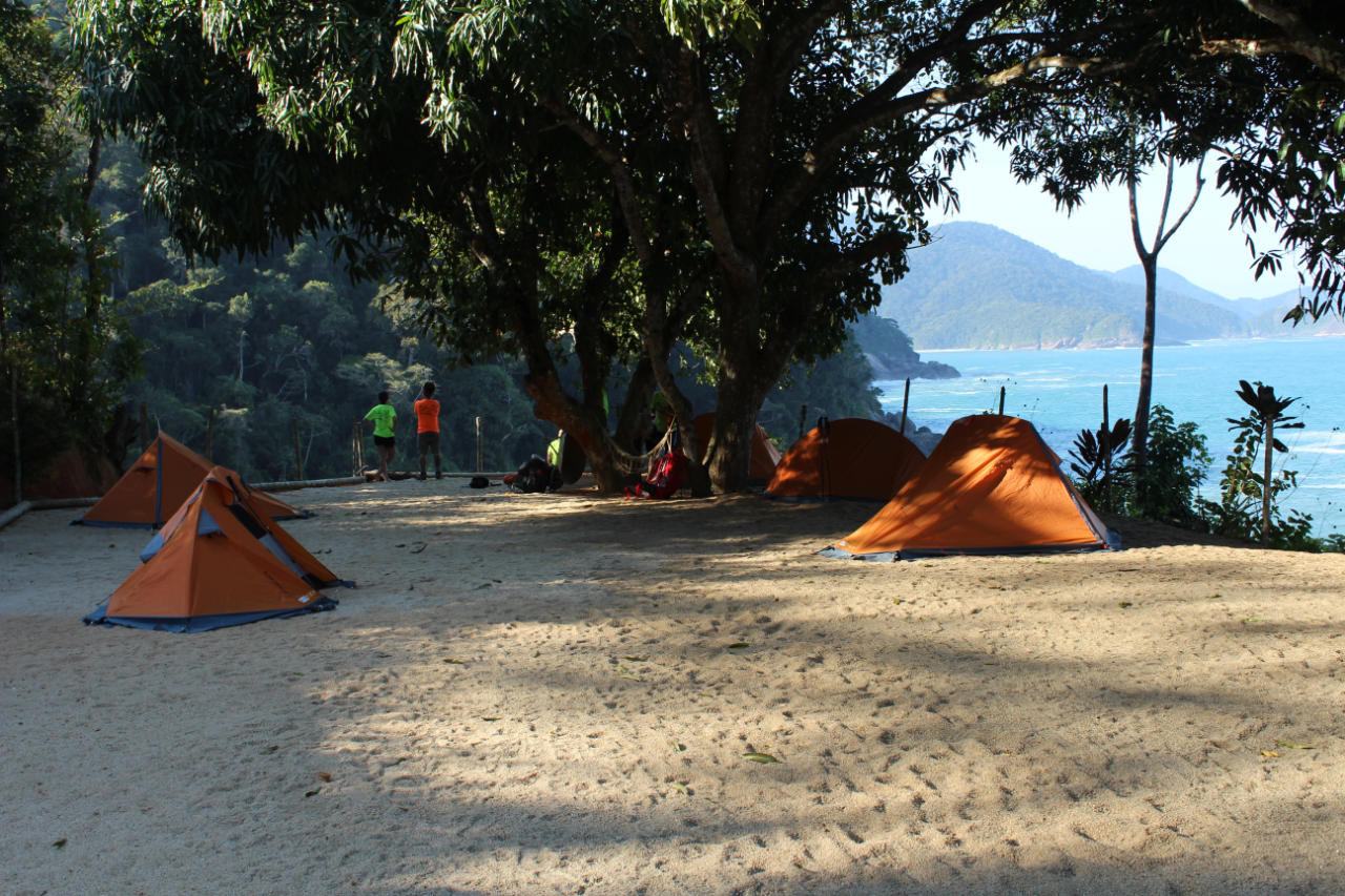 Acampamento durante a travessia