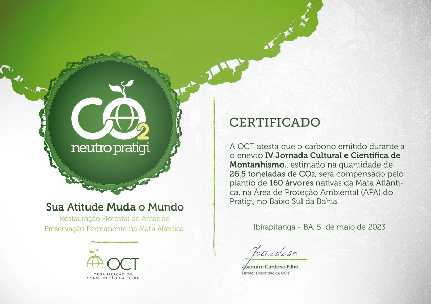 Certificado de Carbono Neutro da Jornada de Montanhismo - Gear Tips