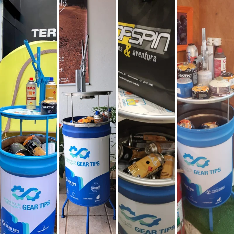 Coletores do Programa de Reciclagem de Cartuchos de gás do Gear Tips
